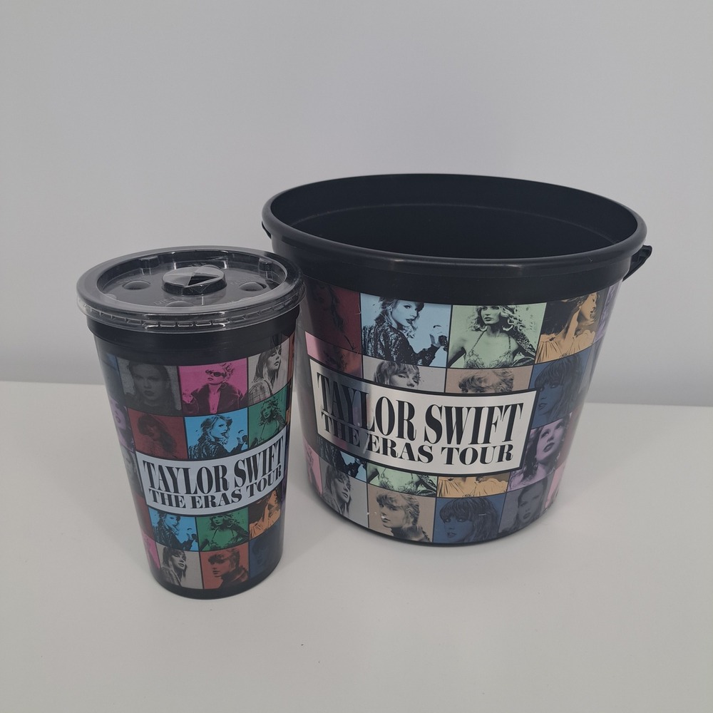 Taylor Swift The Eras Tour Movie Popcorn Bucket and Soda Cup Set Swiftie Merch